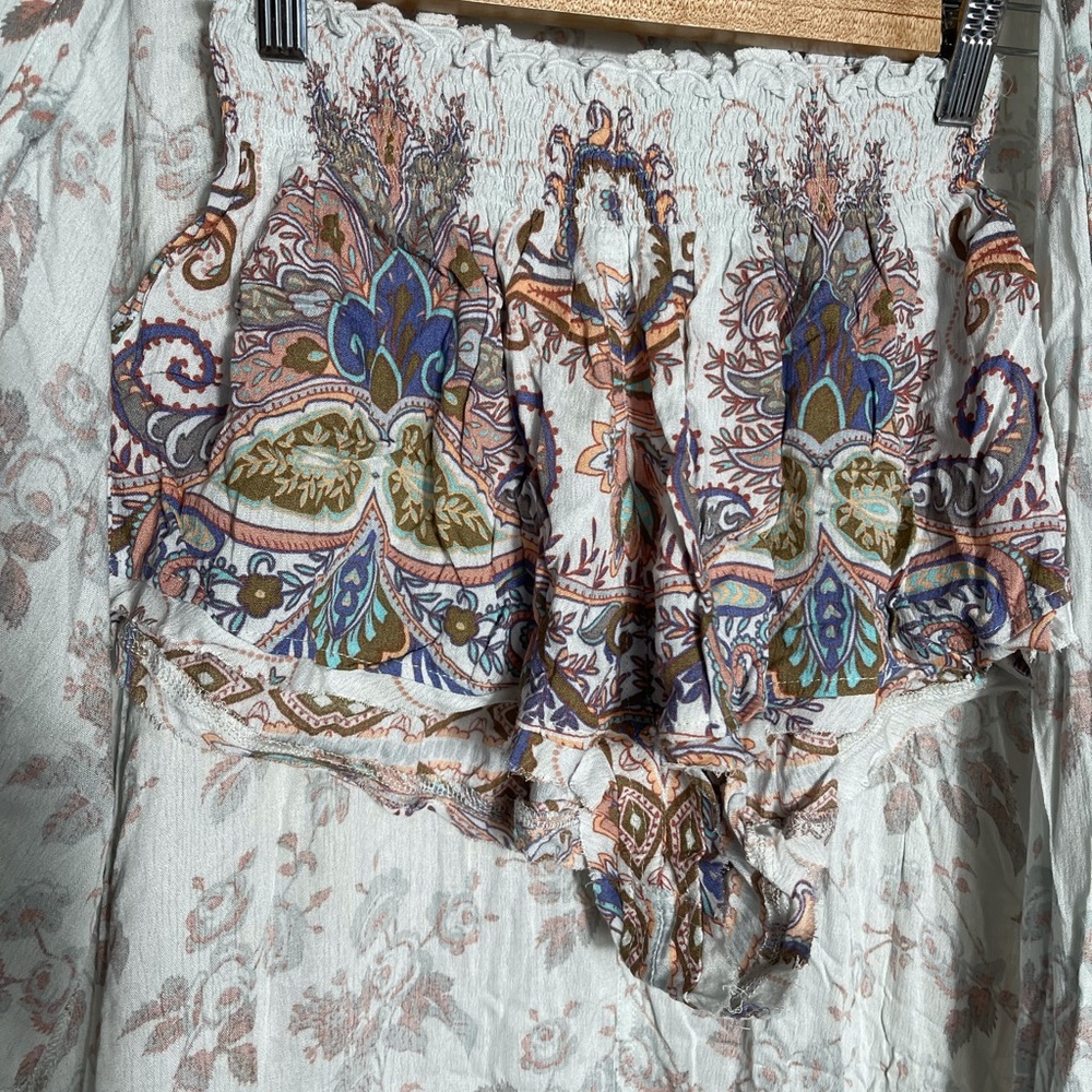 Free People Floral Print Robe Set - Cream and Brown - Picture 3 of 5